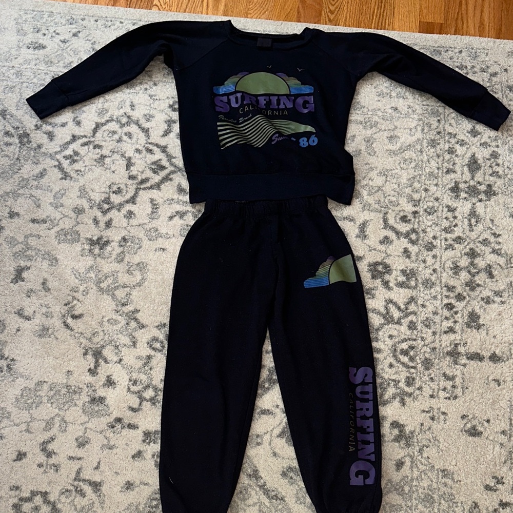 Kids Surfing California Black Matching Set
